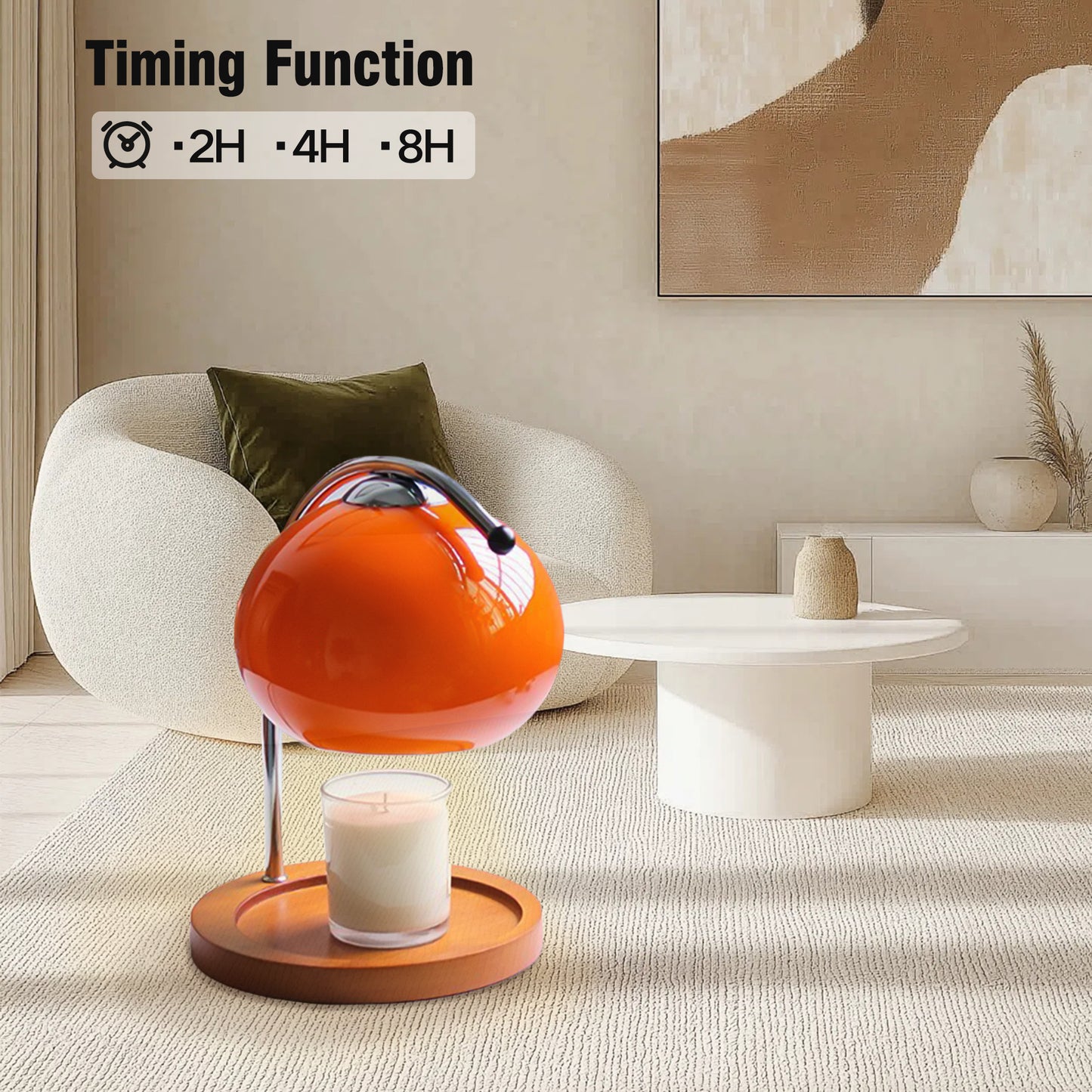 candle heating lamp with timer, adjustable light , send 2 bulbs