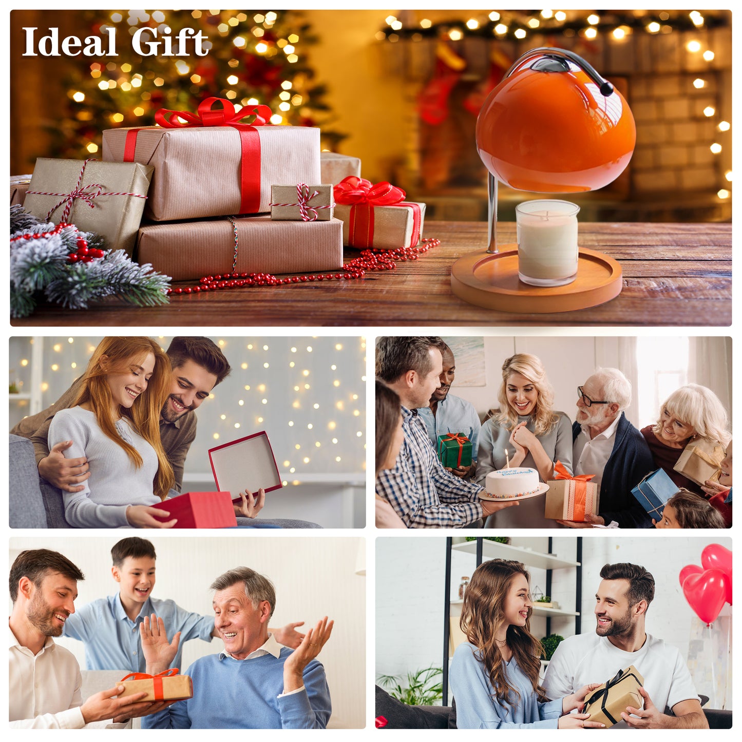 candle heating lamp with timer, adjustable light , send 2 bulbs