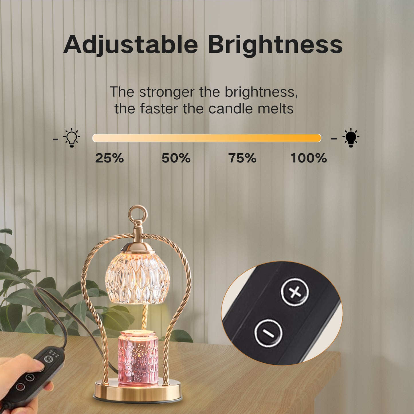 Candle Heating Lamp With Timer, Adjustable Light , Send 2 Bulbs