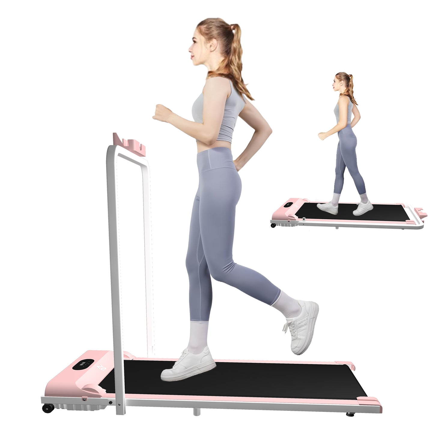 SY Walking Pad,Under Desk Treadmills ,280 Lbs Capacity,3 in 1 Portable Walking Treadmill(Pink)