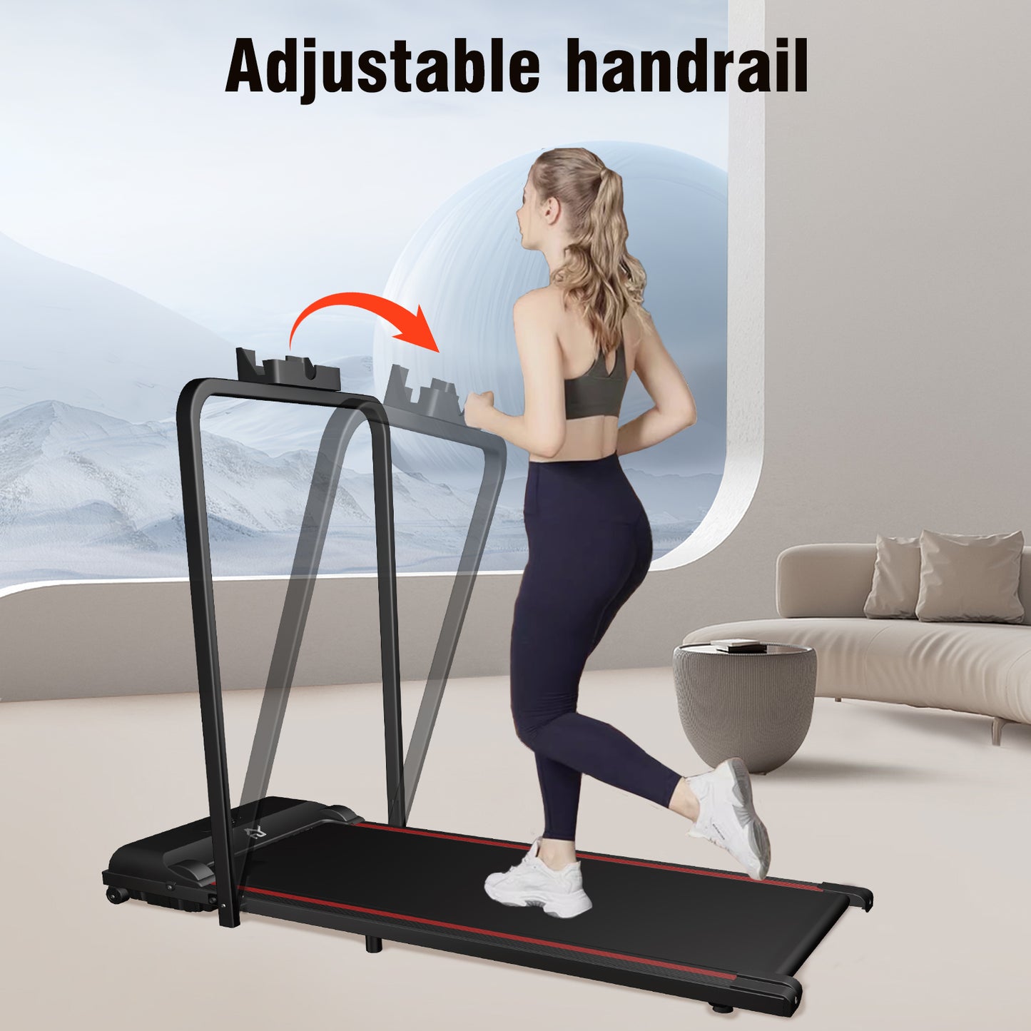 SY Walking Pad,Under Desk Treadmills ,280 Lbs Capacity,3 in 1 Portable Walking Treadmill(Black)