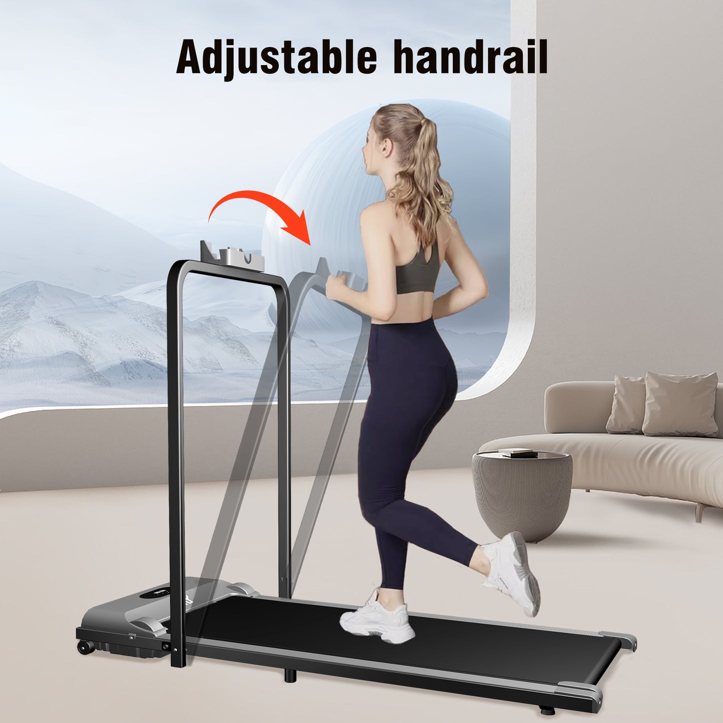 SY Walking Pad,Under Desk Treadmills ,280 Lbs Capacity,3 in 1 Portable Walking Treadmill(Gray)
