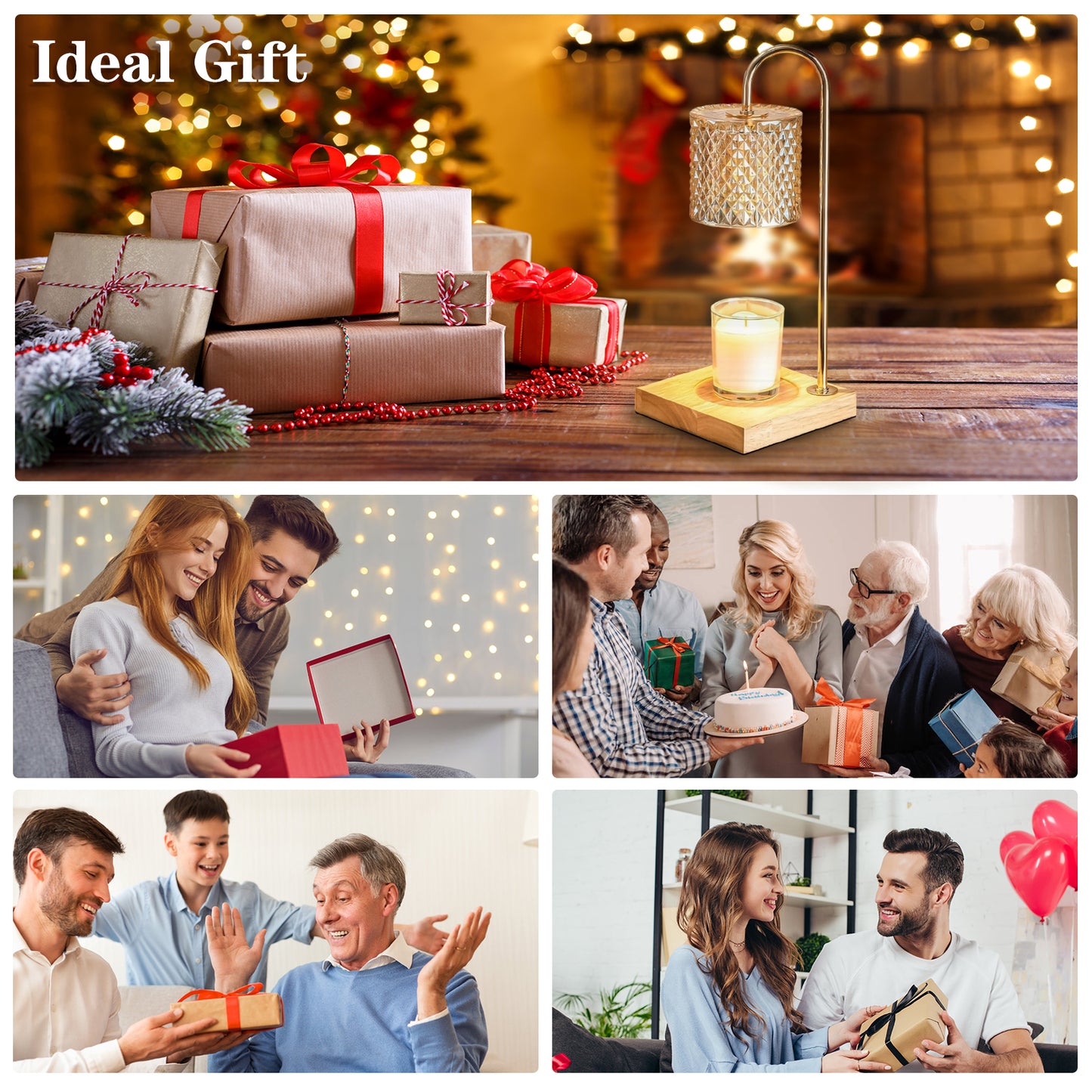 Crystal candle heating lamp with timer, adjustable light , send 2 bulbs