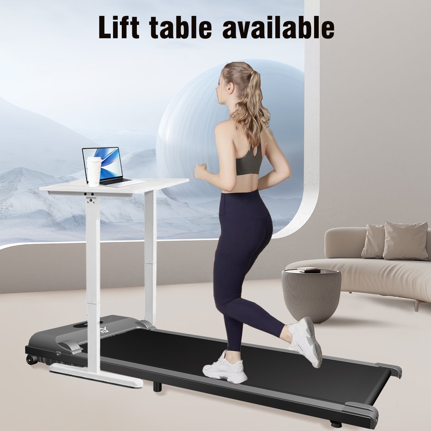 SY Walking Pad,Under Desk Treadmills ,280 Lbs Capacity,3 in 1 Portable Walking Treadmill(Gray)