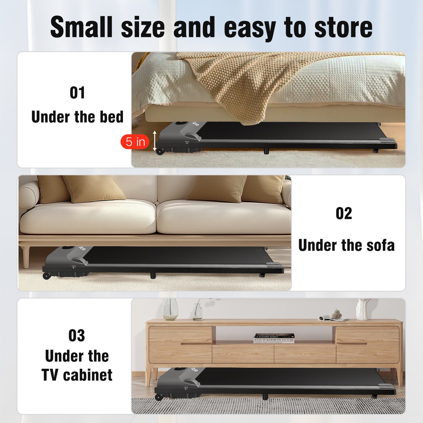 SY Walking Pad,Under Desk Treadmills ,280 Lbs Capacity,3 in 1 Portable Walking Treadmill(Gray)