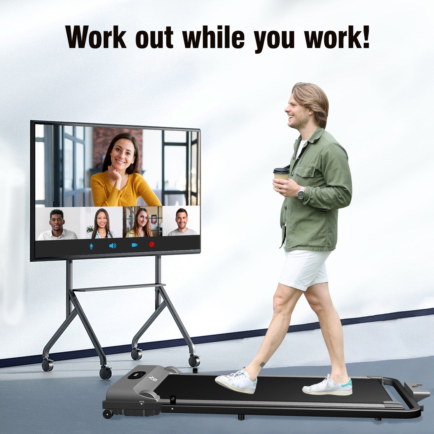 SY Walking Pad,Under Desk Treadmills ,280 Lbs Capacity,3 in 1 Portable Walking Treadmill(Gray)