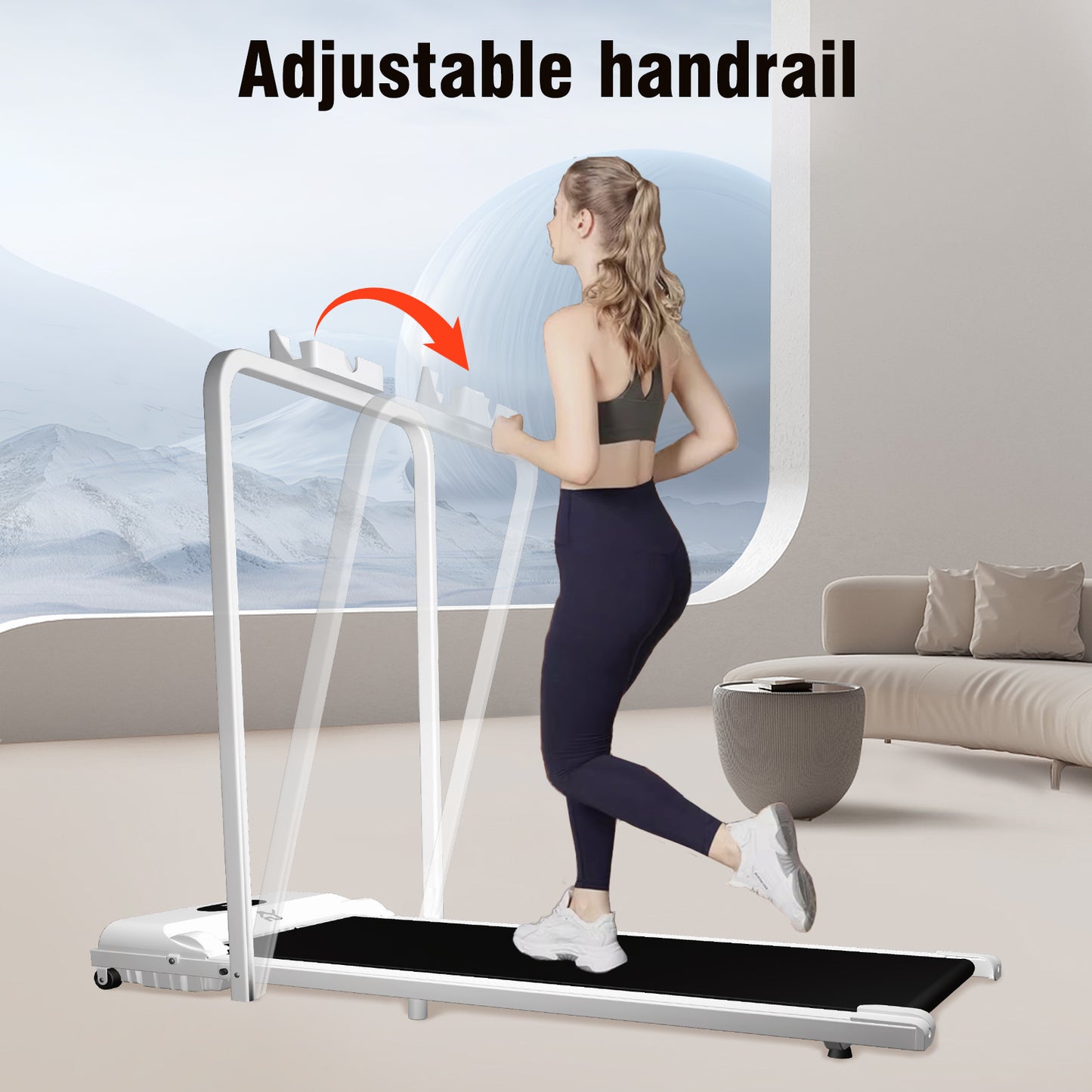 SY Walking Pad,Under Desk Treadmills ,280 Lbs Capacity,3 in 1 Portable Walking Treadmill(White)