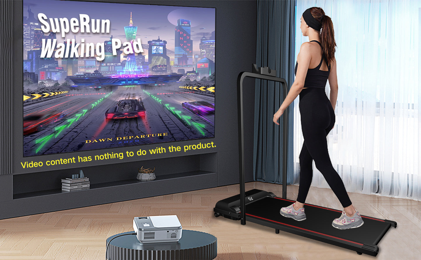 SY Walking Pad,Under Desk Treadmills ,280 Lbs Capacity,3 in 1 Portable Walking Treadmill(Black)