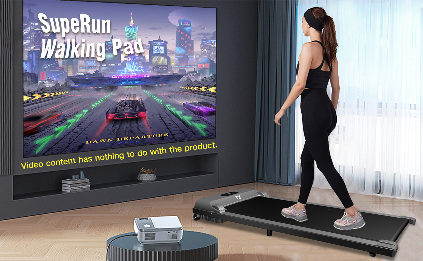 SY Walking Pad,Under Desk Treadmills ,280 Lbs Capacity,3 in 1 Portable Walking Treadmill(Gray)
