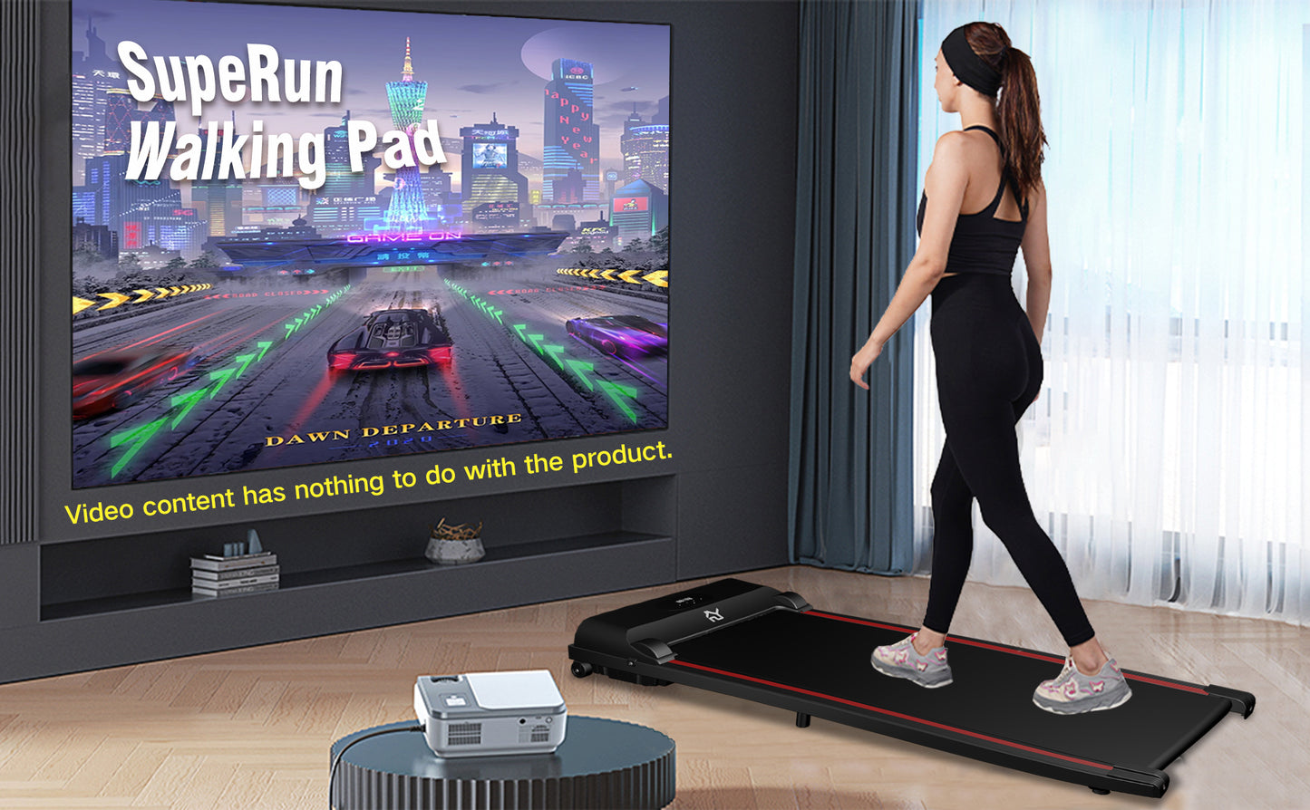 SY Walking Pad,Under Desk Treadmills ,280 Lbs Capacity,3 in 1 Portable Walking Treadmill(Black)