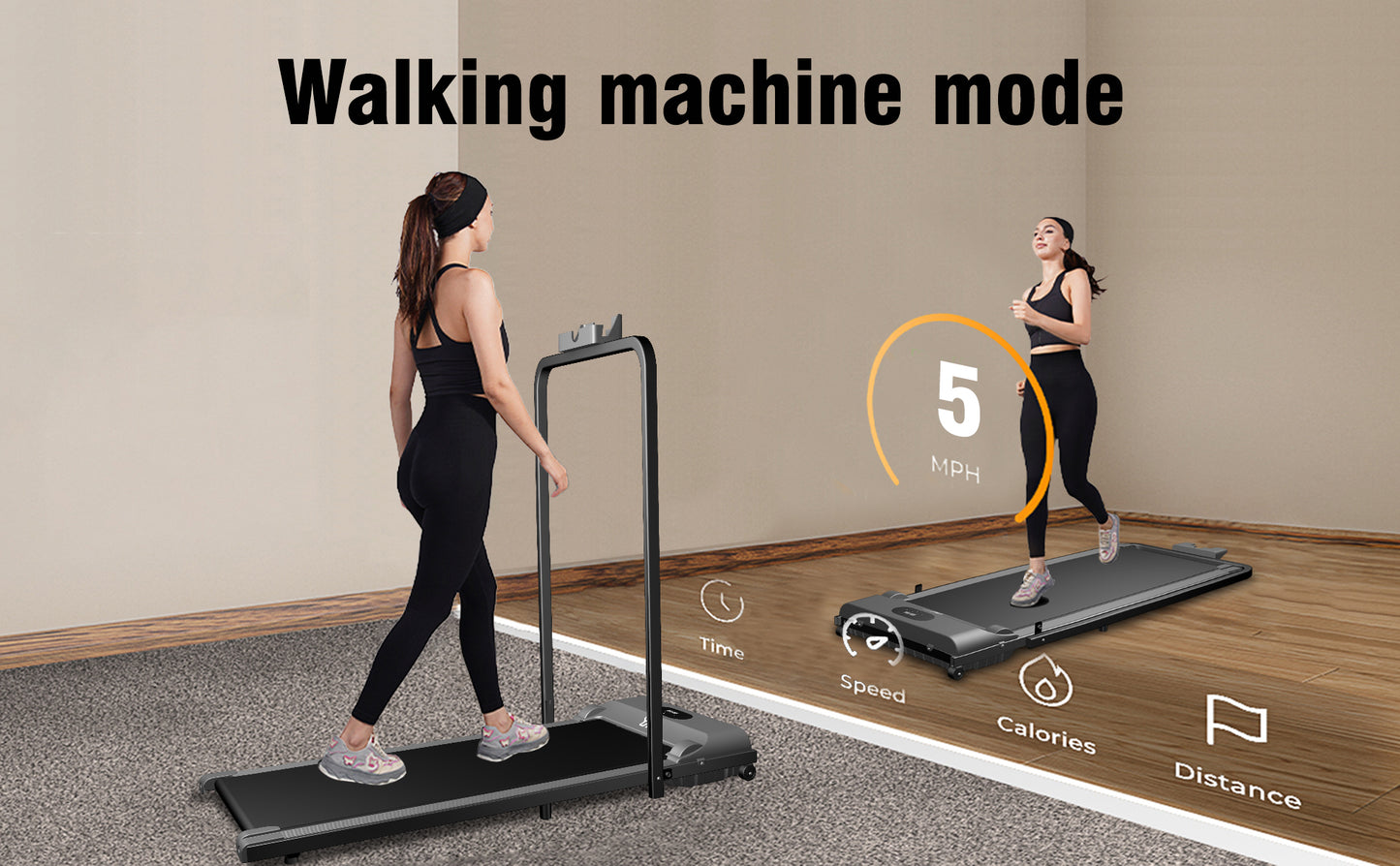 SY Walking Pad,Under Desk Treadmills ,280 Lbs Capacity,3 in 1 Portable Walking Treadmill(Gray)