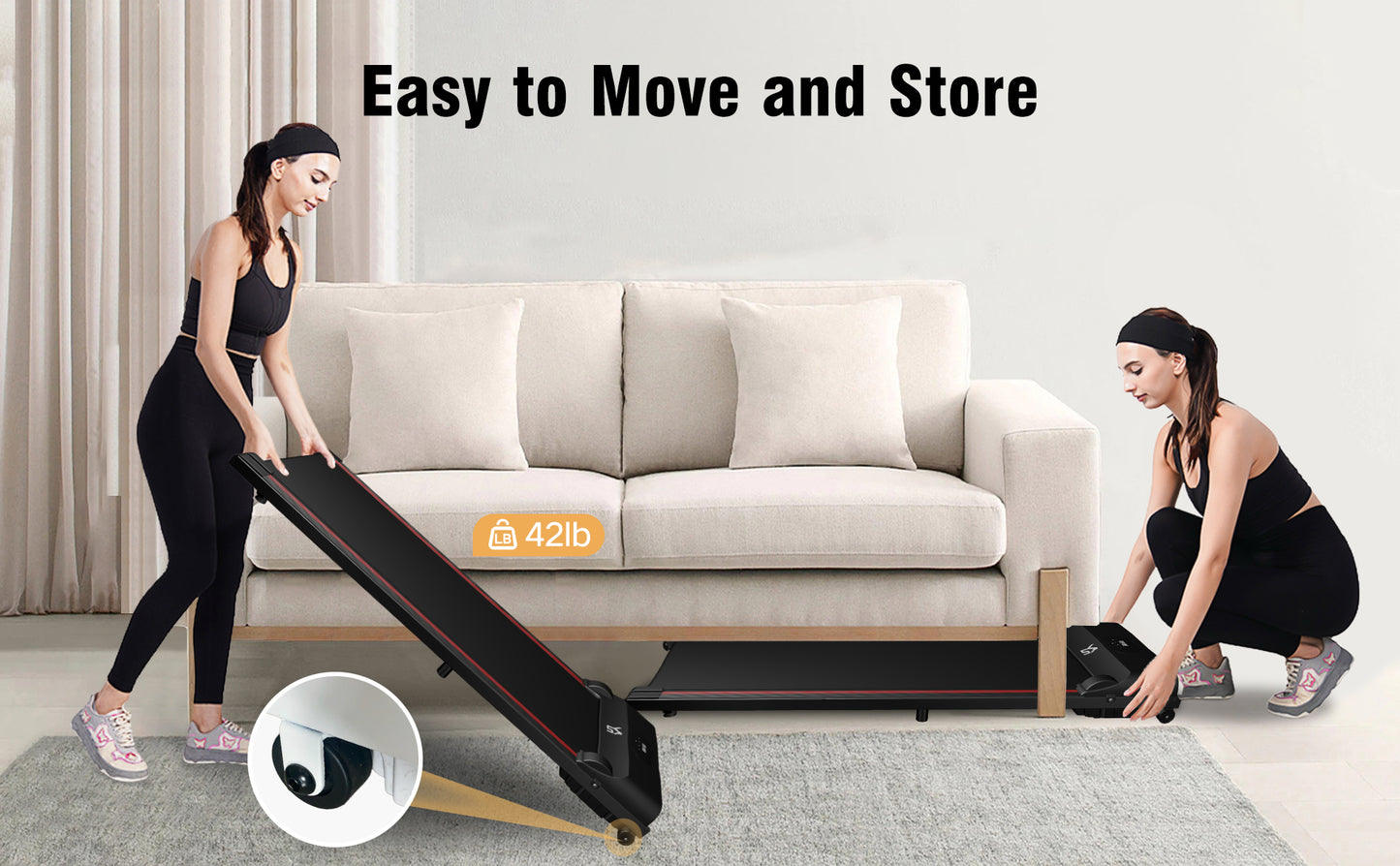 SY Walking Pad,Under Desk Treadmills ,280 Lbs Capacity,3 in 1 Portable Walking Treadmill(Black)