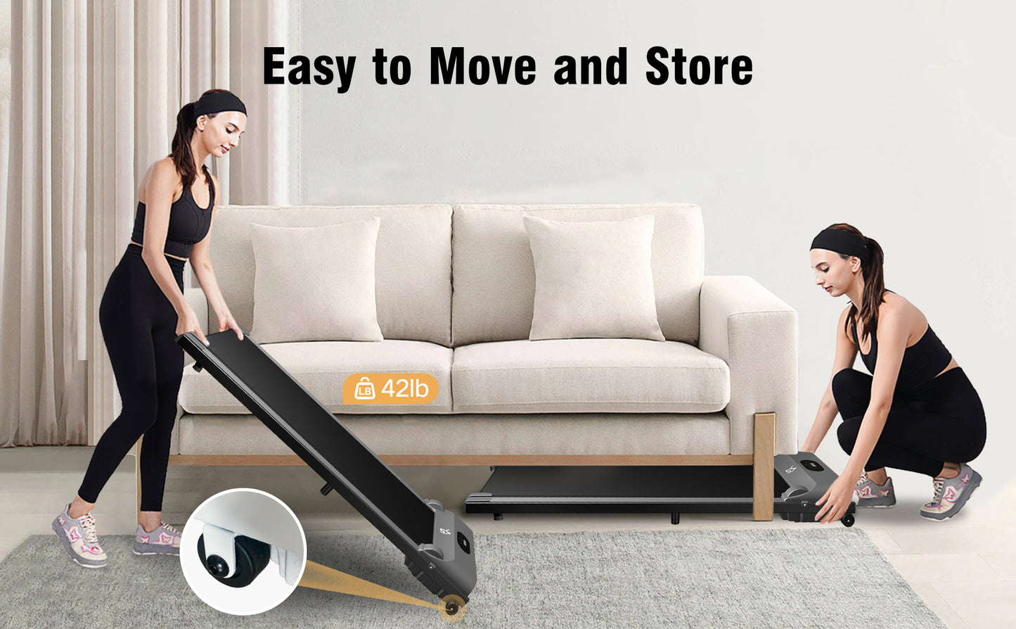 SY Walking Pad,Under Desk Treadmills ,280 Lbs Capacity,3 in 1 Portable Walking Treadmill(Gray)
