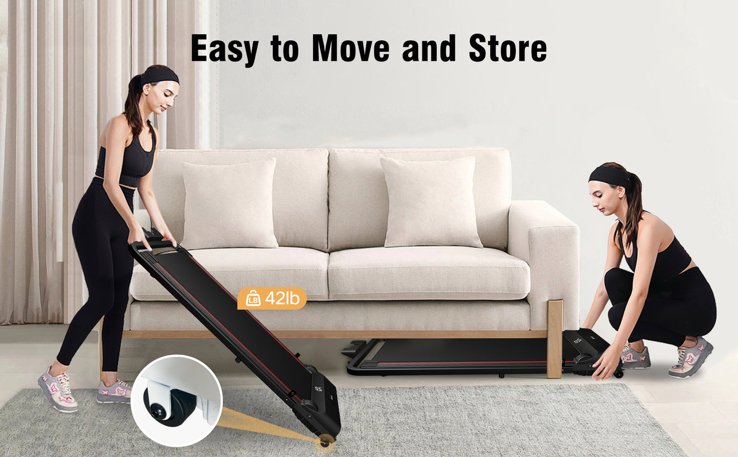 SY Walking Pad,Under Desk Treadmills ,280 Lbs Capacity,3 in 1 Portable Walking Treadmill(Black)