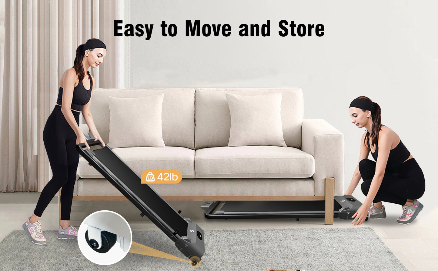 SY Walking Pad,Under Desk Treadmills ,280 Lbs Capacity,3 in 1 Portable Walking Treadmill(Gray)