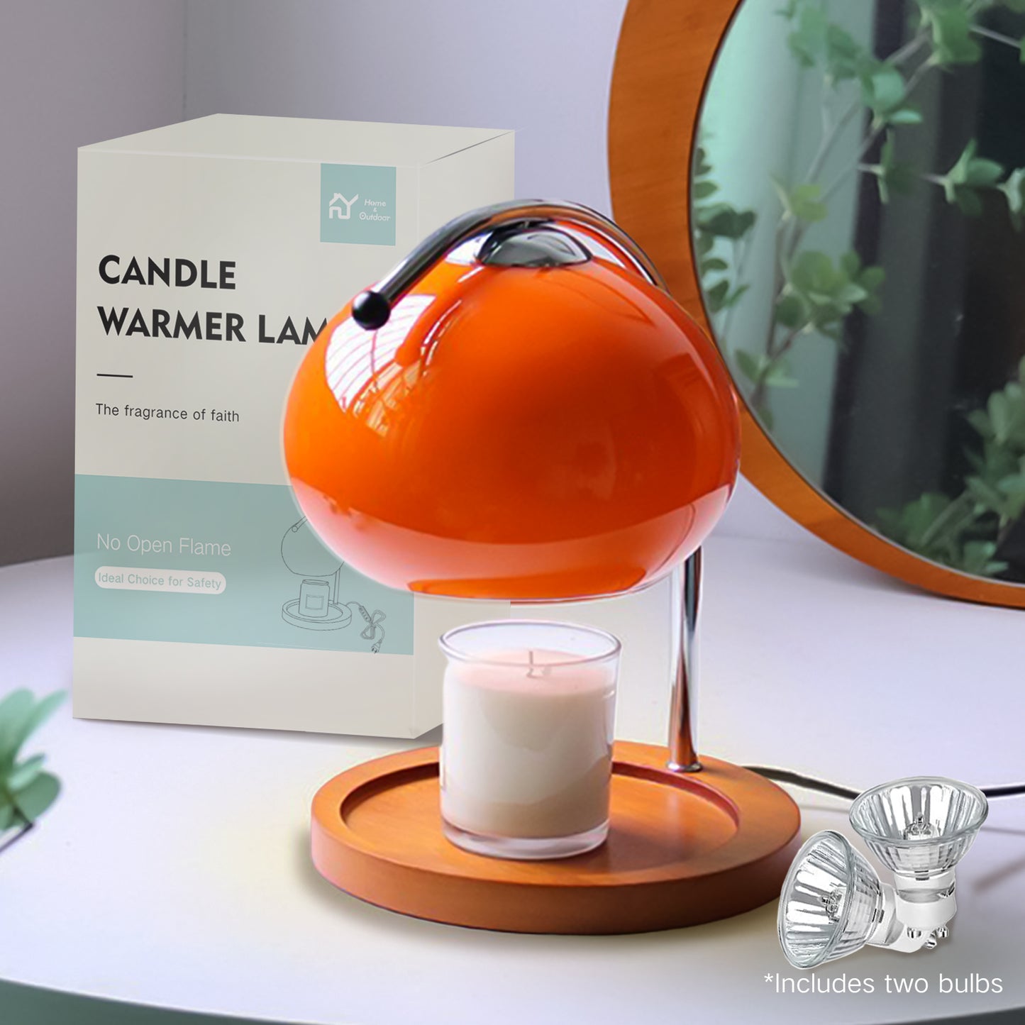 candle heating lamp with timer, adjustable light , send 2 bulbs