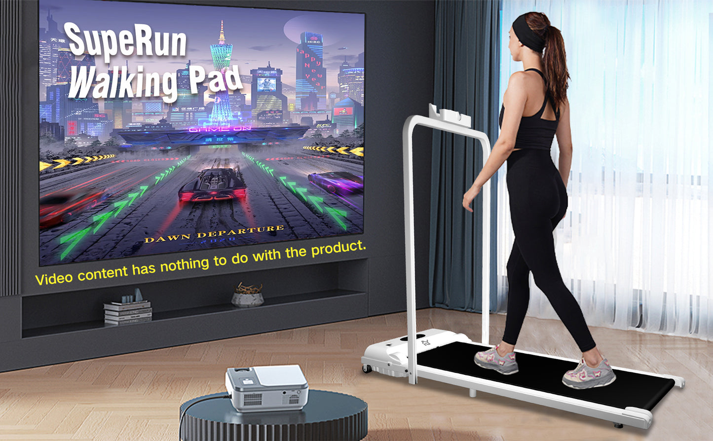 SY Walking Pad,Under Desk Treadmills ,280 Lbs Capacity,3 in 1 Portable Walking Treadmill(White)