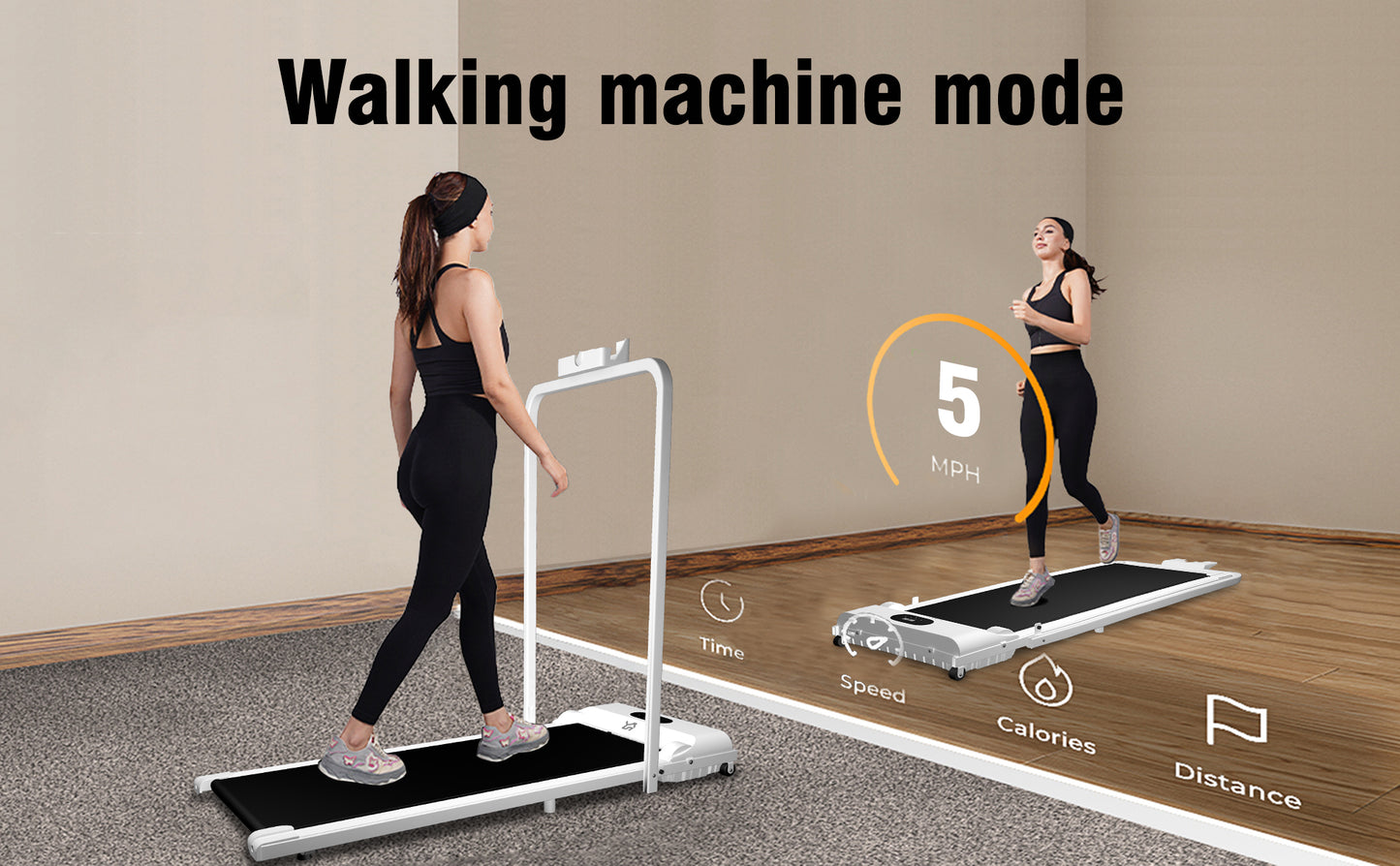 SY Walking Pad,Under Desk Treadmills ,280 Lbs Capacity,3 in 1 Portable Walking Treadmill(White)