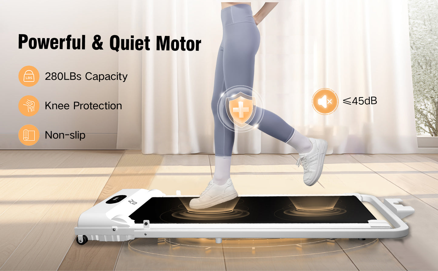 SY Walking Pad,Under Desk Treadmills ,280 Lbs Capacity,3 in 1 Portable Walking Treadmill(White)