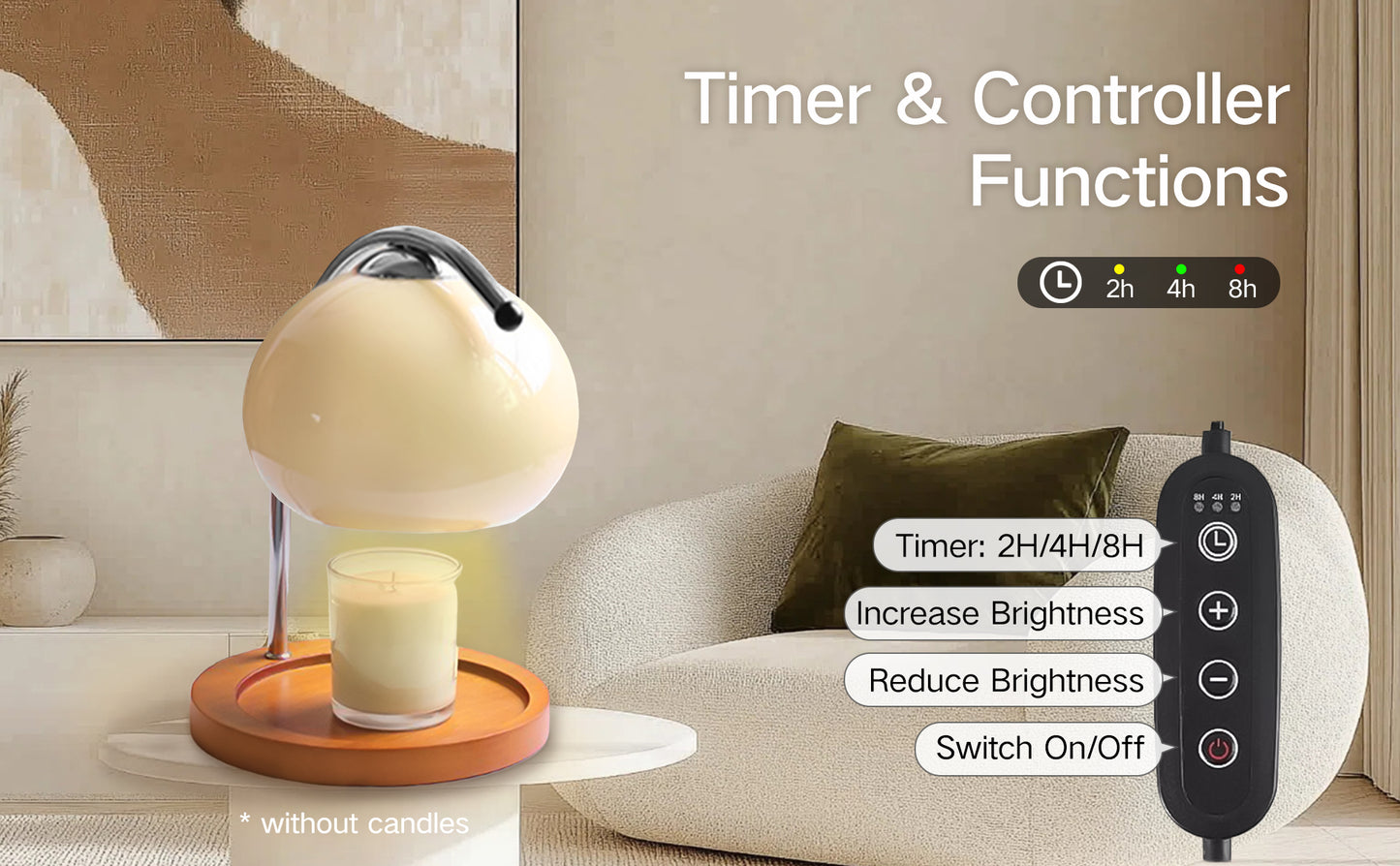 【White】Candle Warmer Lamp , send 2 bulbs