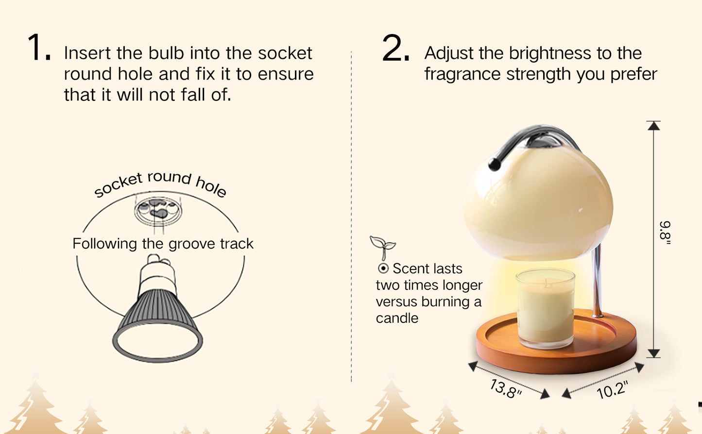 【White】Candle Warmer Lamp , send 2 bulbs