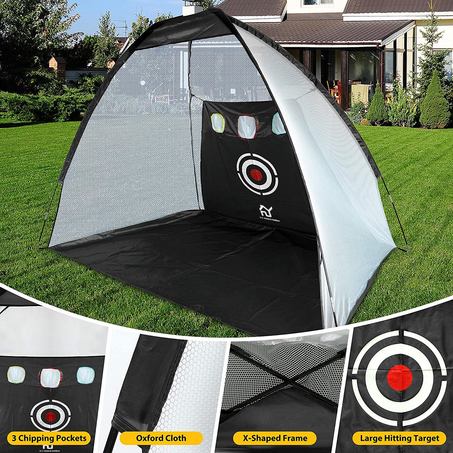 S.Y. Golf Practice Net with Target Chipping Holes Hitting Golf Nets