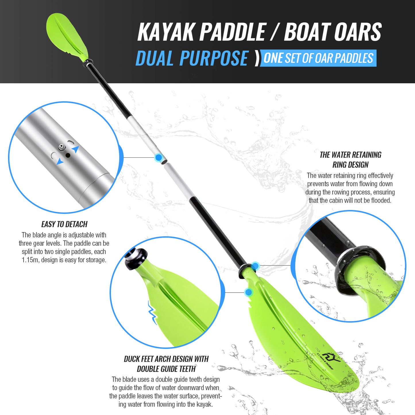 Kayak Paddle Aluminum Alloy Oars