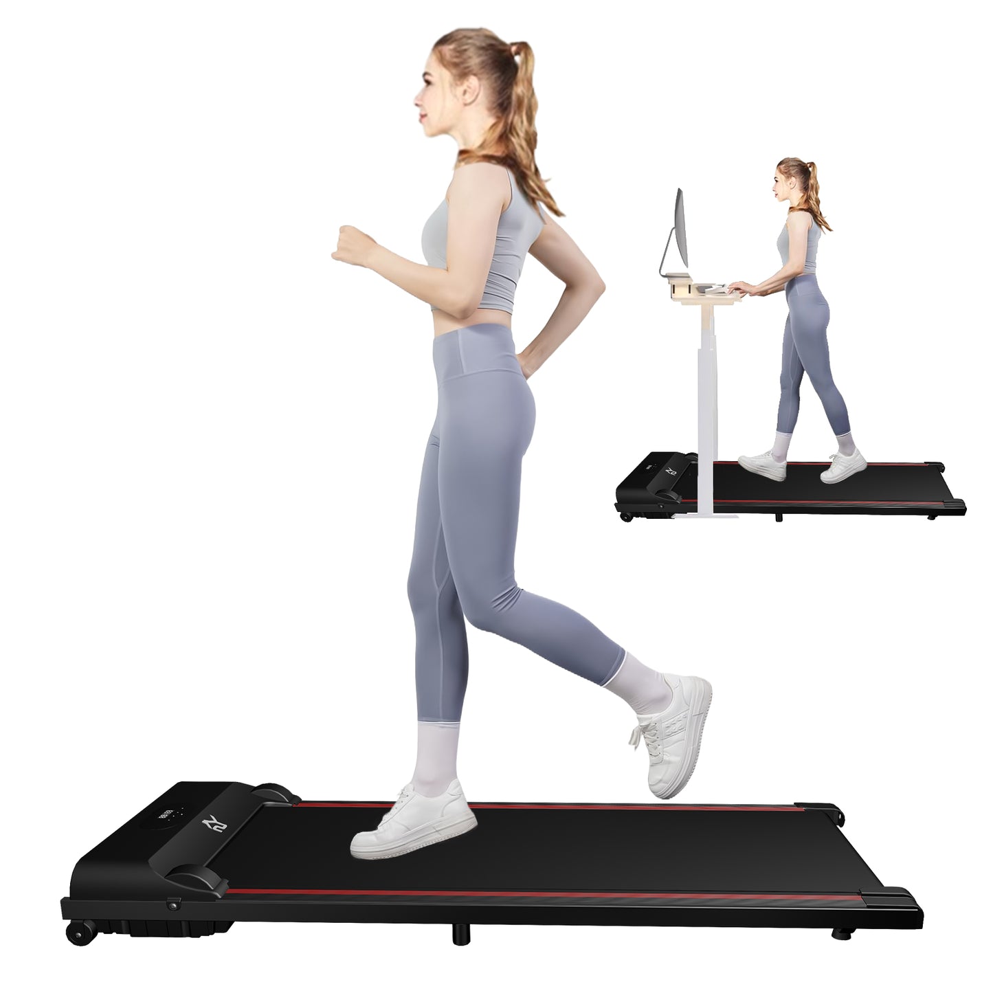 SY Walking Pad,Under Desk Treadmills ,280 Lbs Capacity,3 in 1 Portable Walking Treadmill（Black）