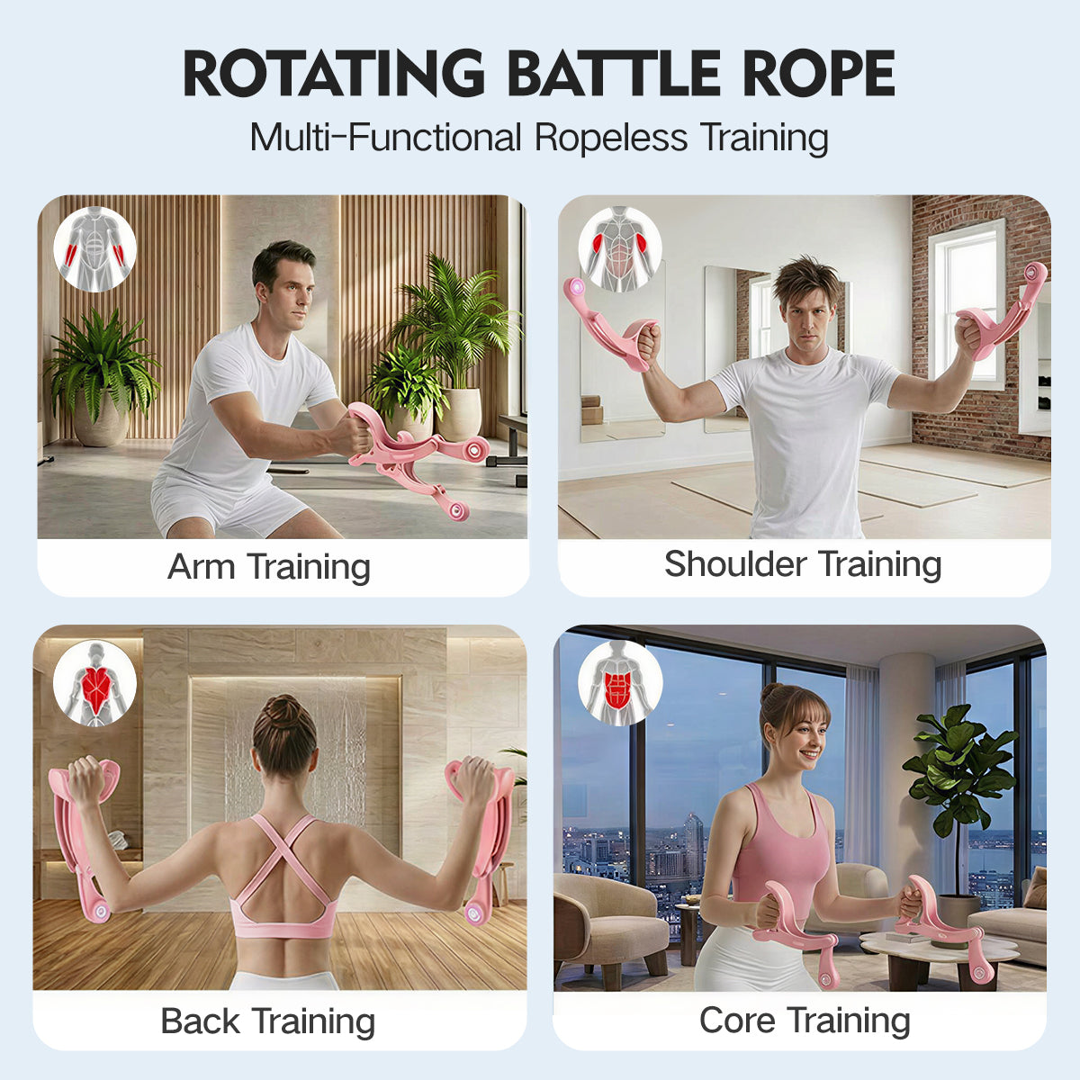 【Pink】Rotating Battle Rope
