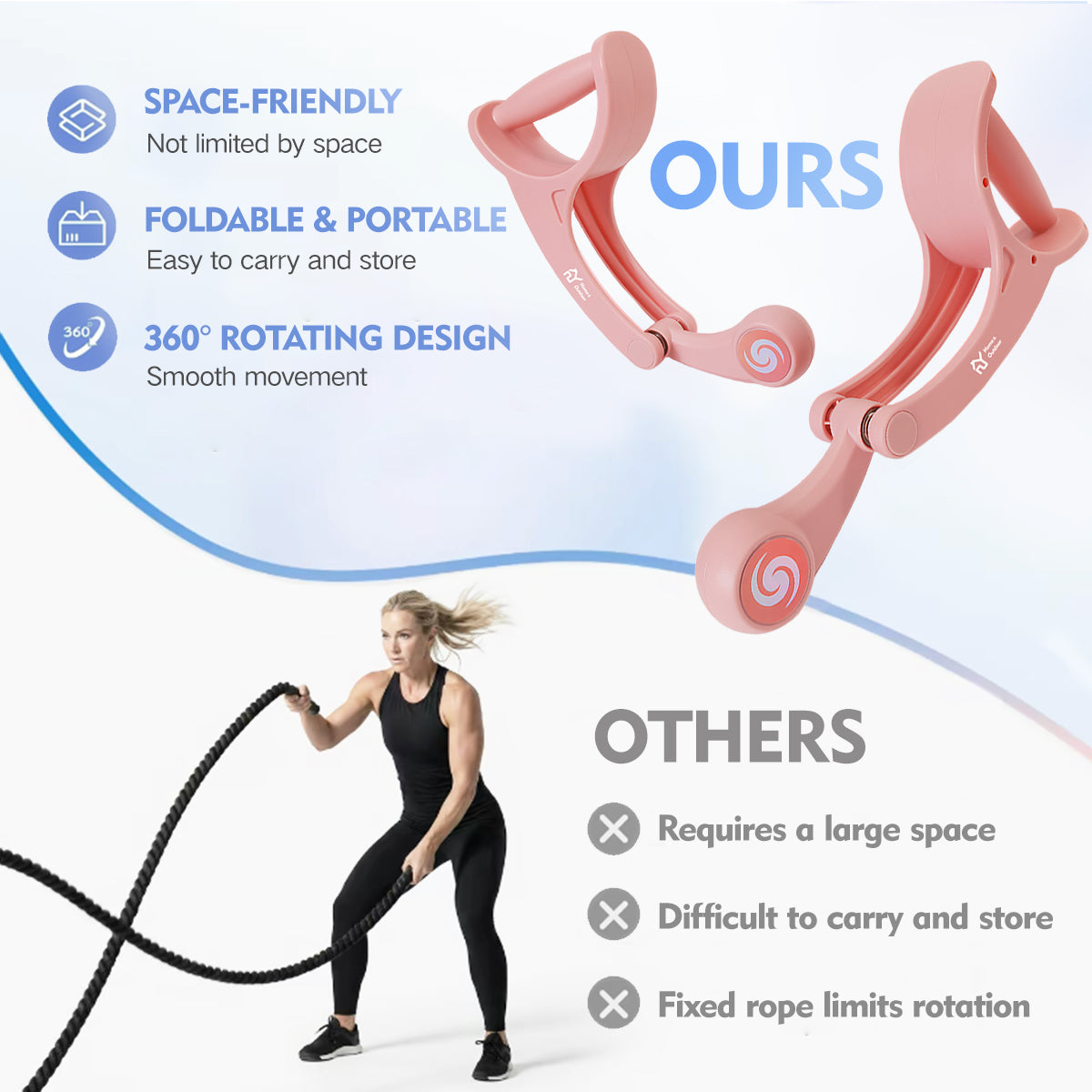 【Pink】Rotating Battle Rope