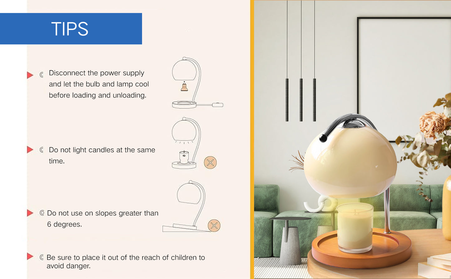【White】Candle Warmer Lamp , send 2 bulbs