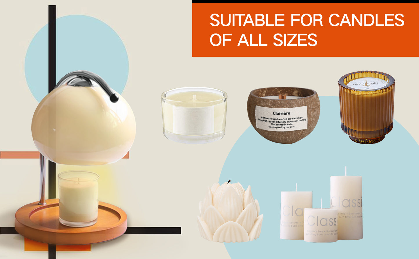 【White】Candle Warmer Lamp , send 2 bulbs