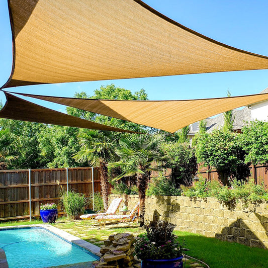 Sun Shade Sail 16.4"x 16.4" x 16.4" Permeable UV Block Triangle Canopy