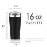 16oz Insulated Double-Walled 18/8 Stainless Steel Tumbler-Vacuum