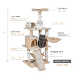 57¡± Cat Tree Tower for Indoor Cats Stand House Furniture