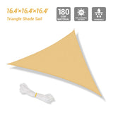 Sun Shade Sail 16.4"x 16.4" x 16.4" Permeable UV Block Triangle Canopy