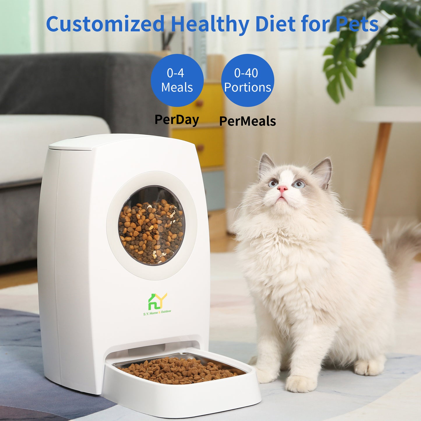 6L Automatic Cat Feeder Time Smart Pet Feeder