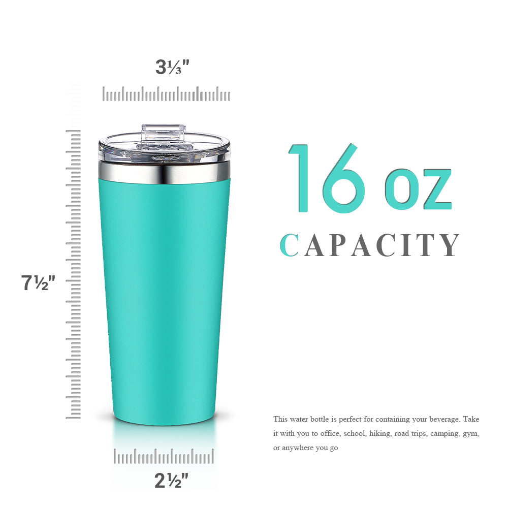 16oz Insulated Double-Walled 18/8 Stainless Steel Tumbler-Vacuum