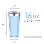 16oz Insulated Double-Walled 18/8 Stainless Steel Tumbler-Vacuum