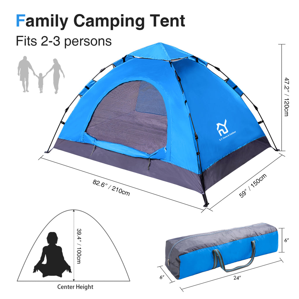 S.Y. Home & Outdoor Lightweight Camping Pop Up Tent for 2 Person