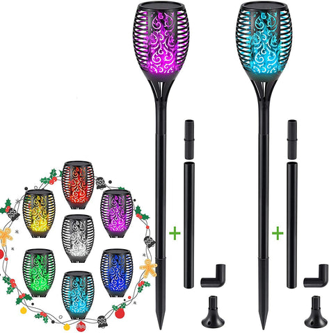 S.Y. 7-Color Changing or Fixed Color Outdoor Torch Solar Lights with 96 LED