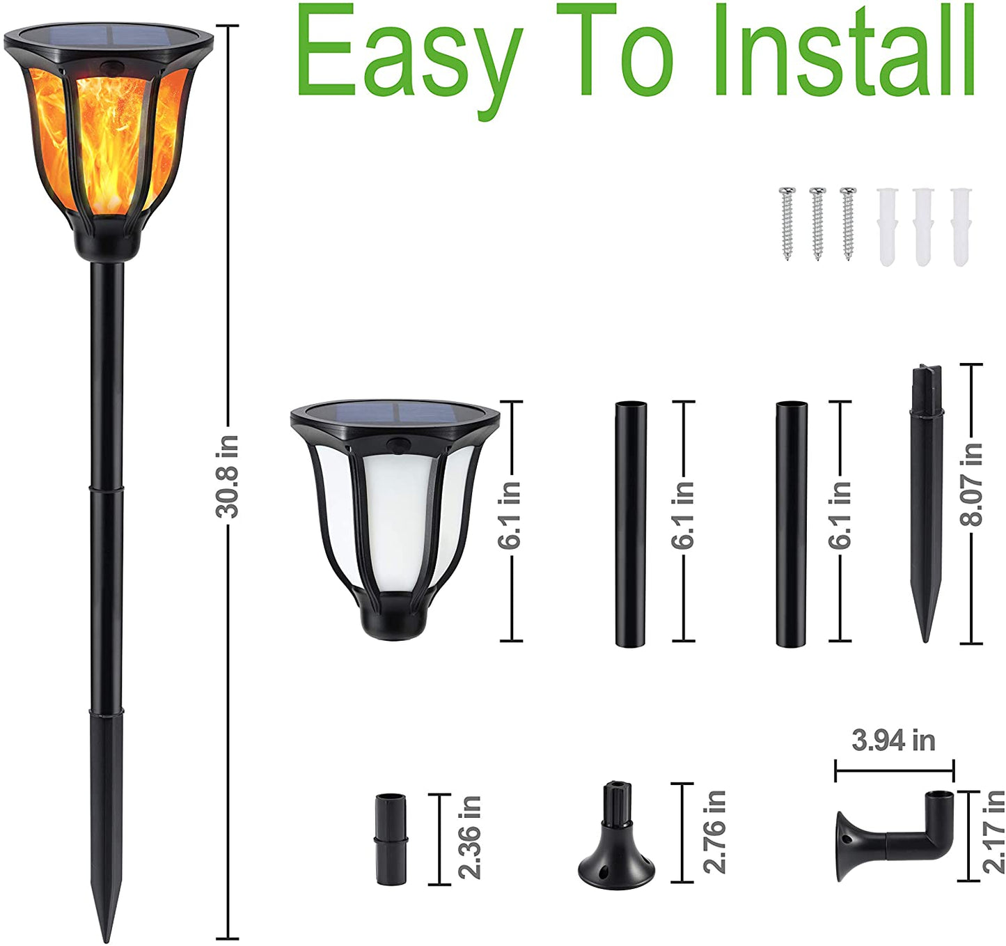 S.Y. Outdoor Torch Solar Lights with 96 LED