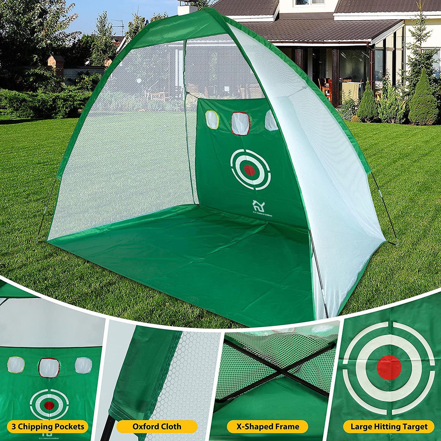 S.Y.  Golf Practice Net with Target Chipping Holes Hitting Golf Nets