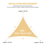 Sun Shade Sail 16.4"x 16.4" x 16.4" Permeable UV Block Triangle Canopy