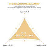 Sun Shade Sail 16.4"x 16.4" x 16.4" Permeable UV Block Triangle Canopy