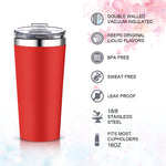 16oz Insulated Double-Walled 18/8 Stainless Steel Tumbler-Vacuum