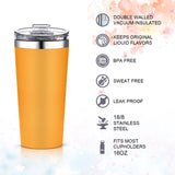 16oz Insulated Double-Walled 18/8 Stainless Steel Tumbler-Vacuum