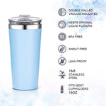 16oz Insulated Double-Walled 18/8 Stainless Steel Tumbler-Vacuum