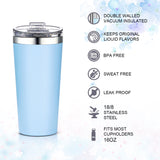 16oz Insulated Double-Walled 18/8 Stainless Steel Tumbler-Vacuum