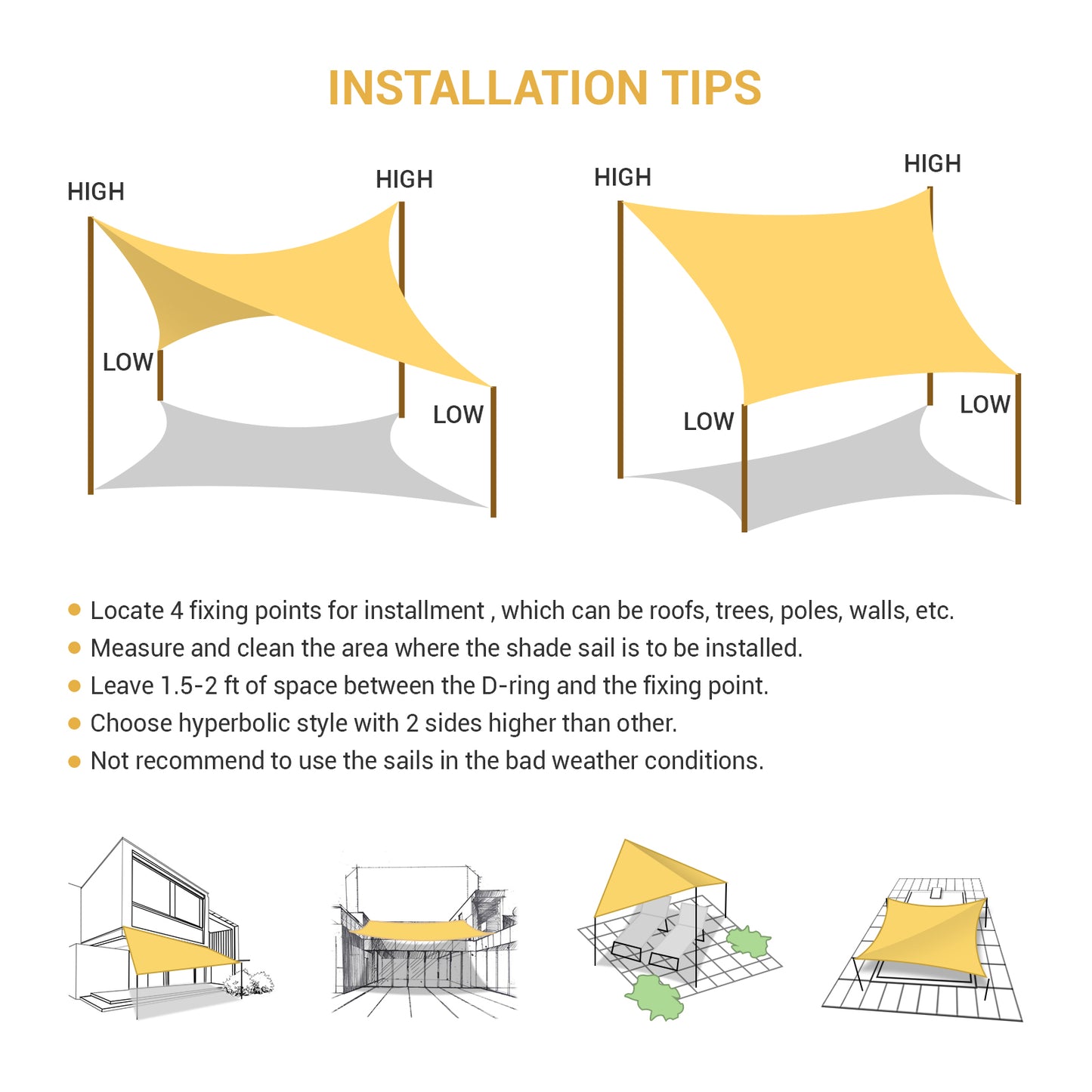 Sun Shade Sail 10" x 13"Permeable UV Block Rectangle Canopy